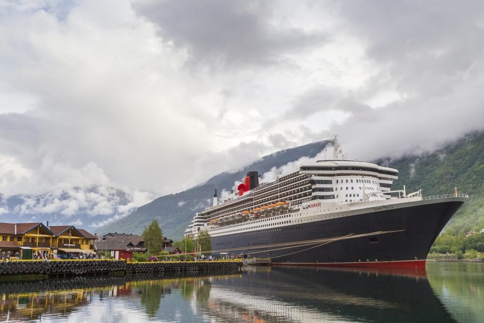ocean liner, queen mary 2, flåm, norway, fjord, scandinavia, reflection, boat, cunard, norway, norway, norway, norway, norway